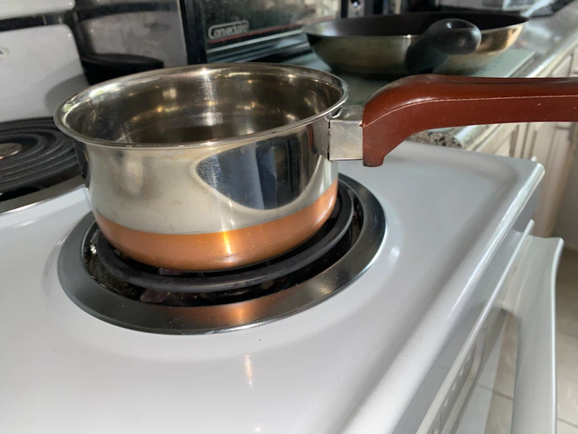 Copper bottom stainless steel small saucepan