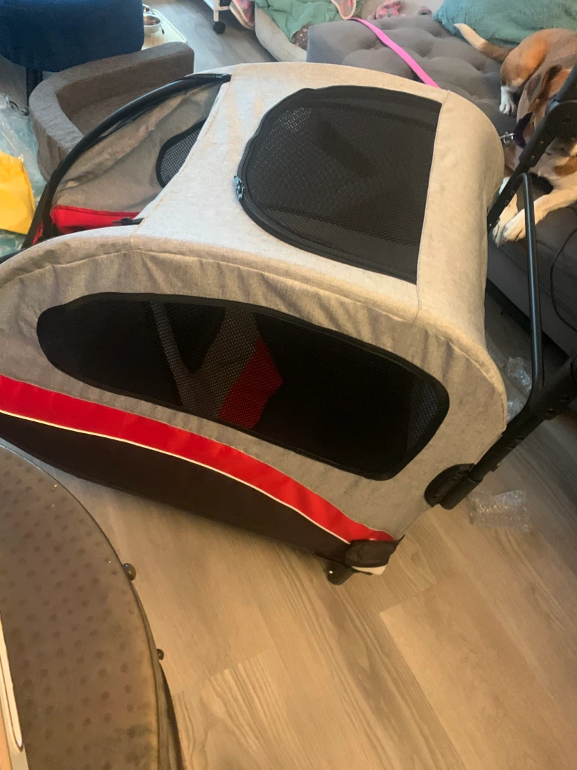 Brand new Red/gray Pet Stroller for medium/ large dogs - photo 3