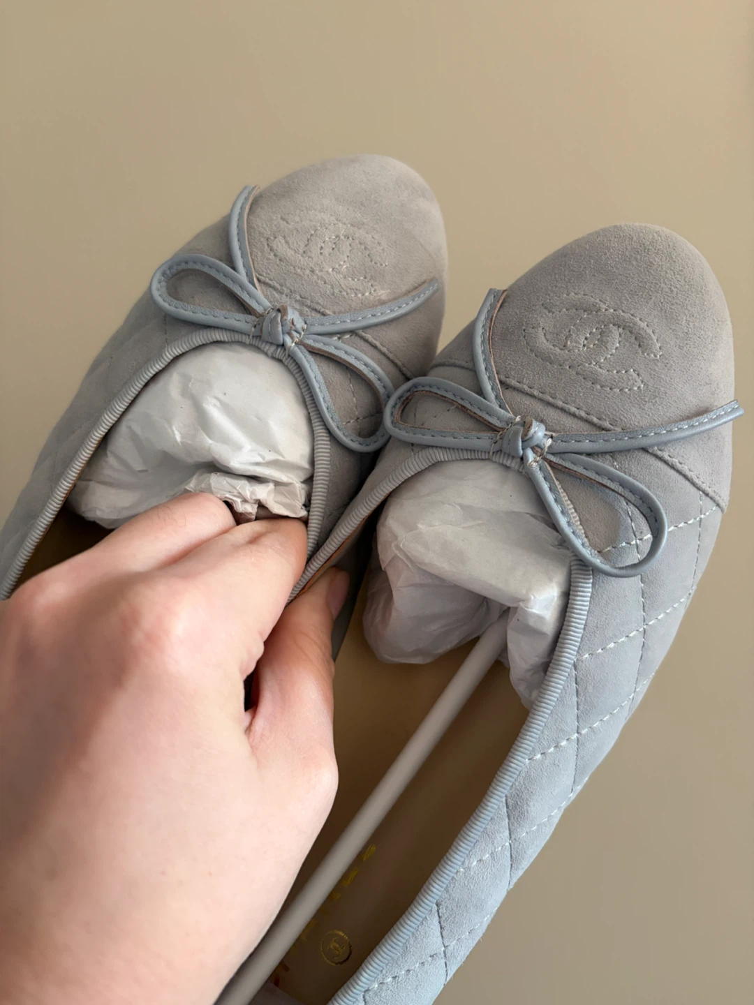 Chanel Quilted Suede Ballet Flats - photo 4