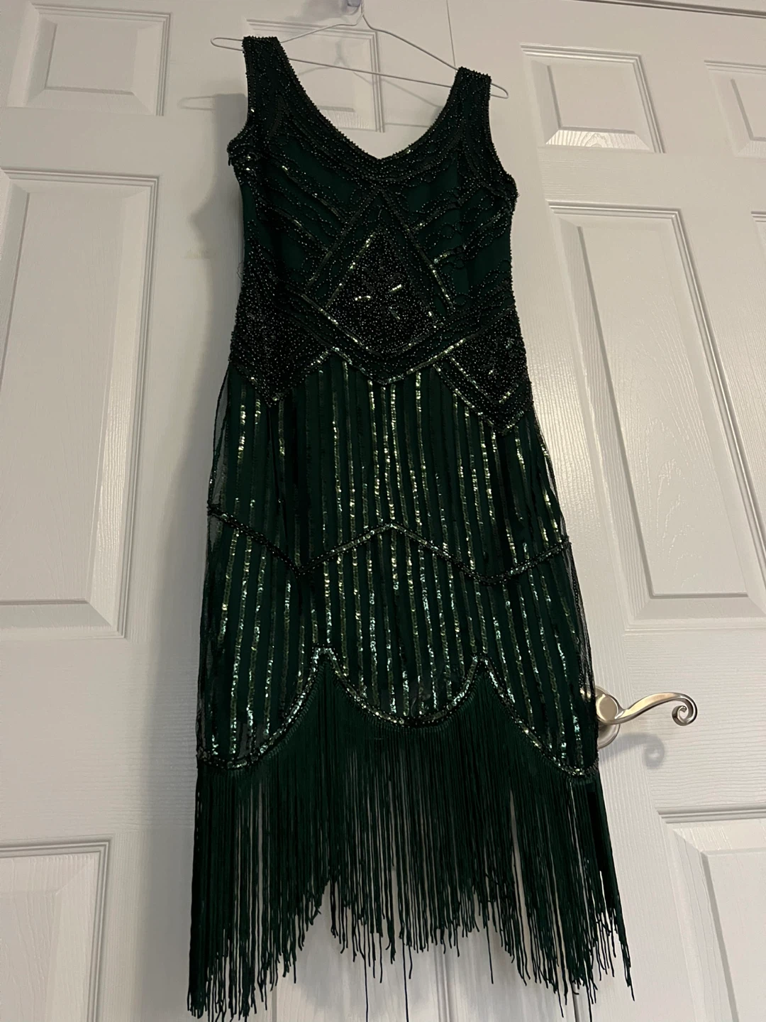 Vintage-Style Green Beaded Flapper Dress - photo 2