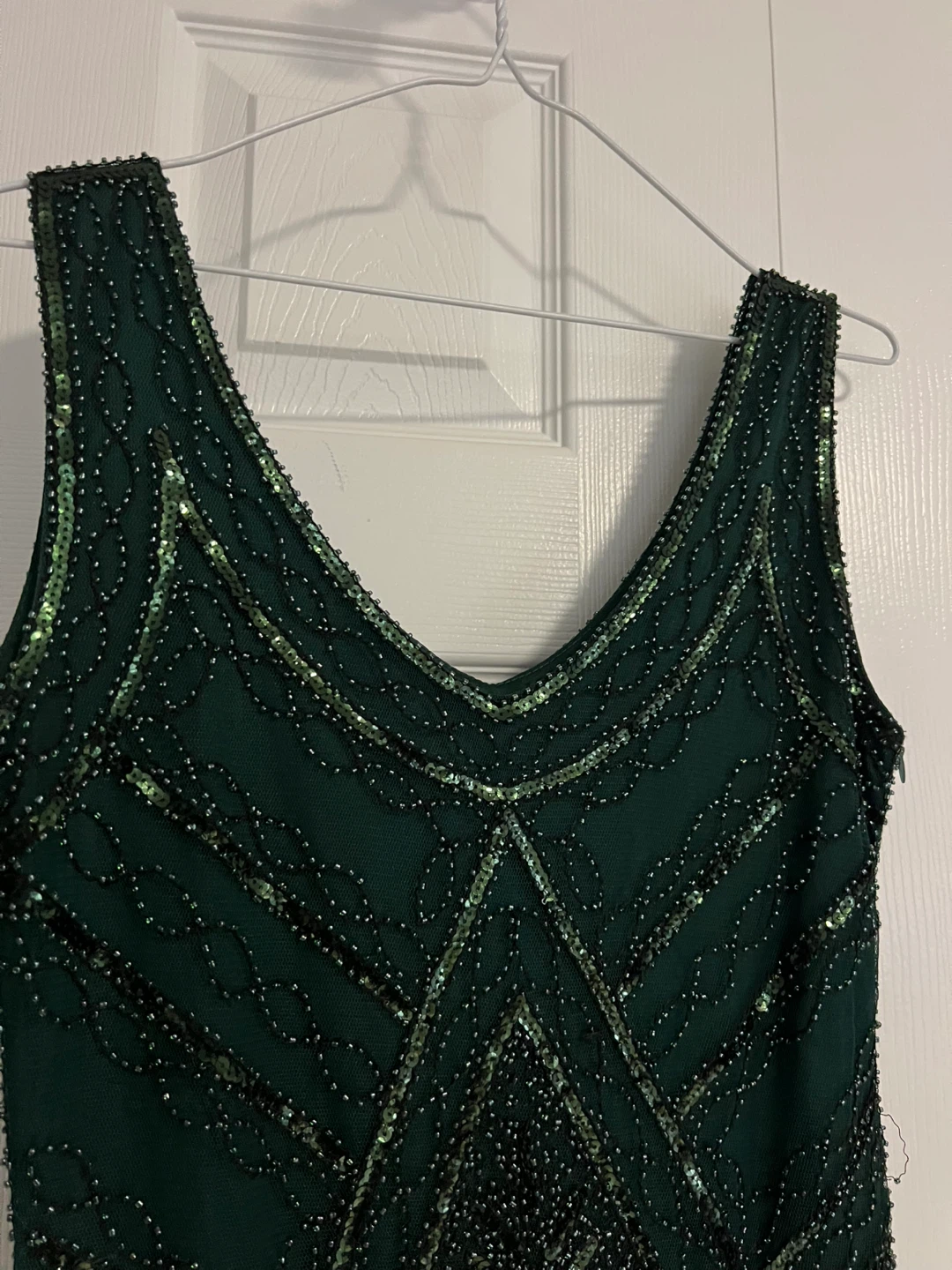 Vintage-Style Green Beaded Flapper Dress - photo 3
