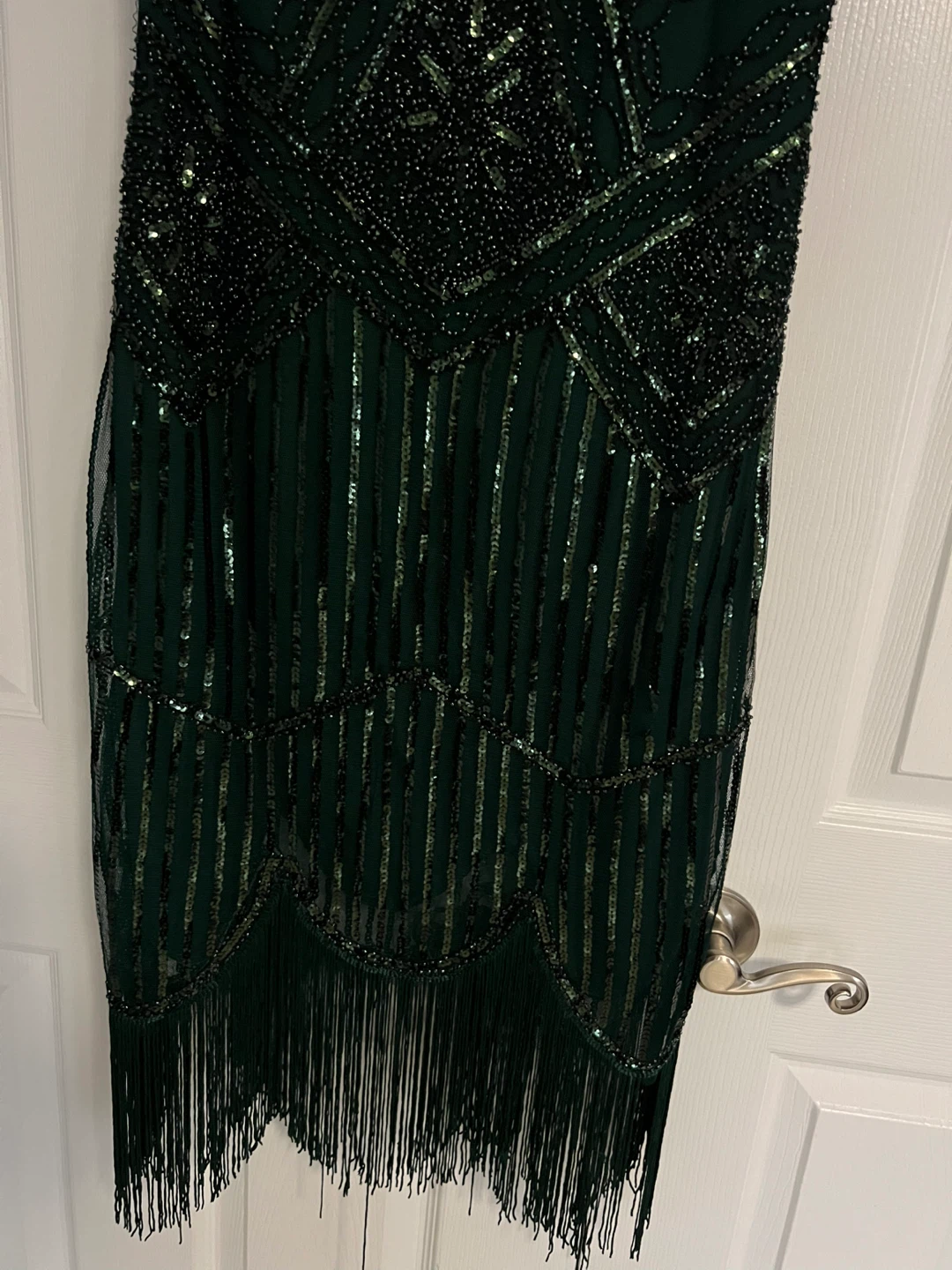 Vintage-Style Green Beaded Flapper Dress - photo 4