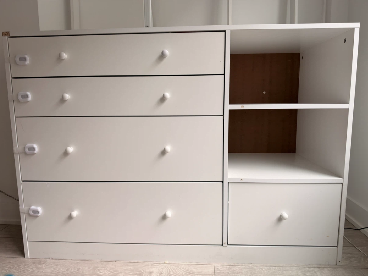 White Nursery Dresser and Changing Table - photo 3