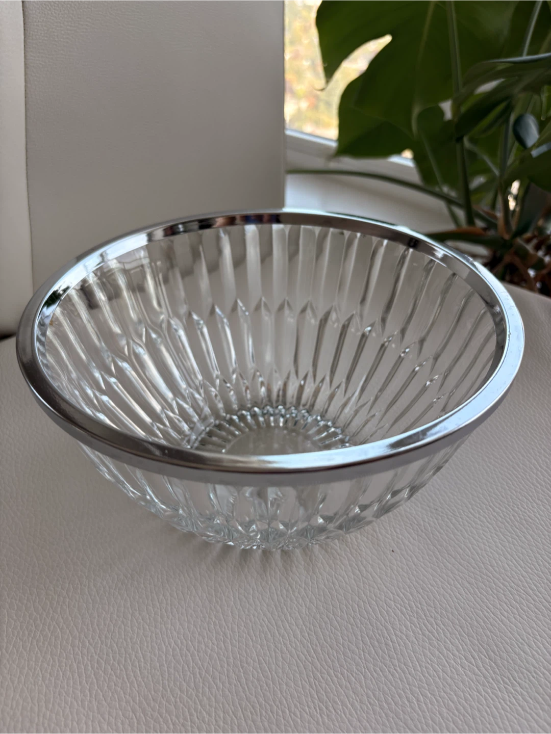 Crystal bowl with silver-plated rim - photo 2