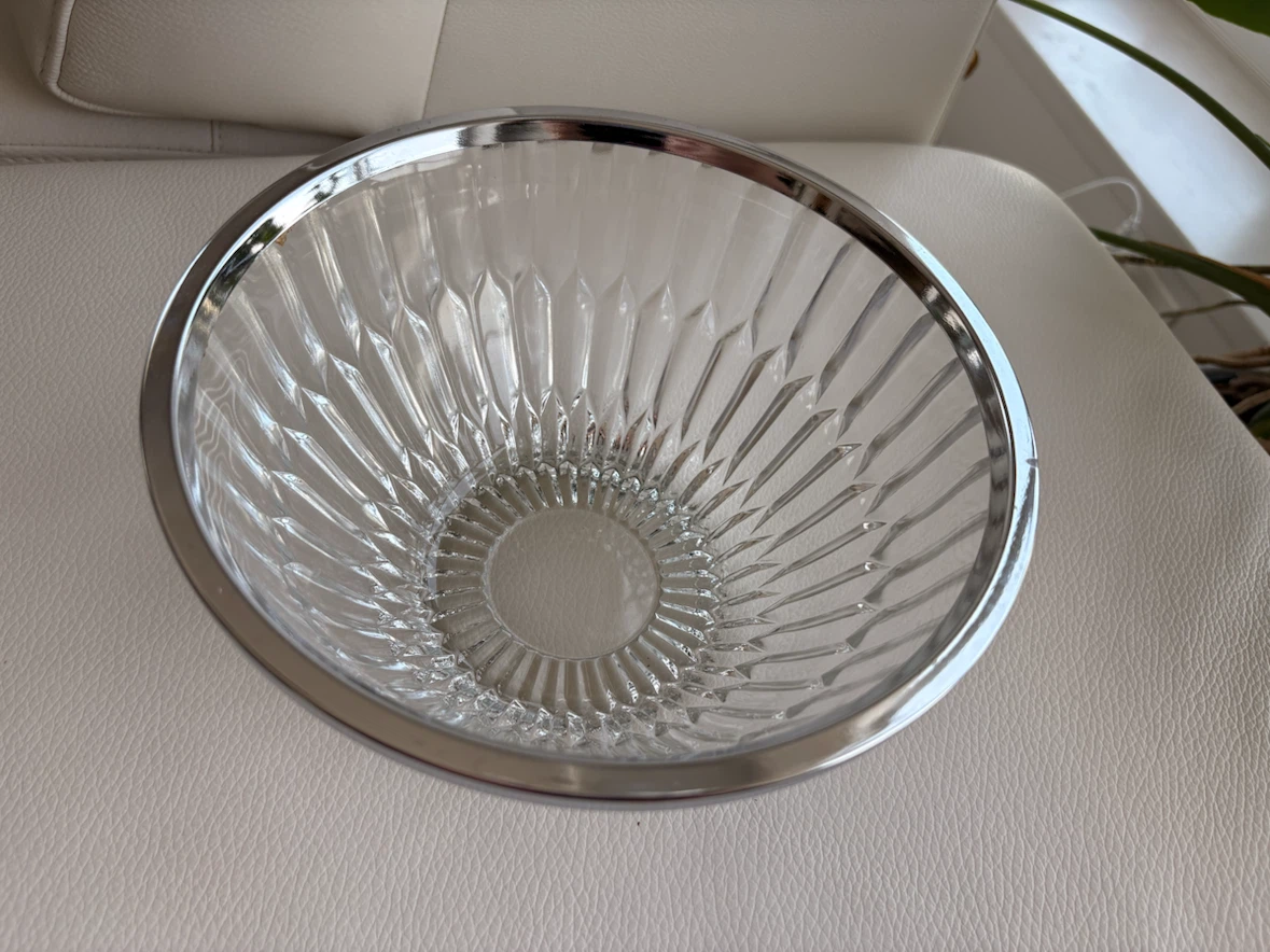 Crystal bowl with silver-plated rim - photo 3