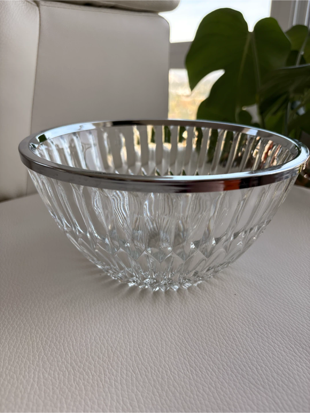 Crystal bowl with silver-plated rim - photo 4