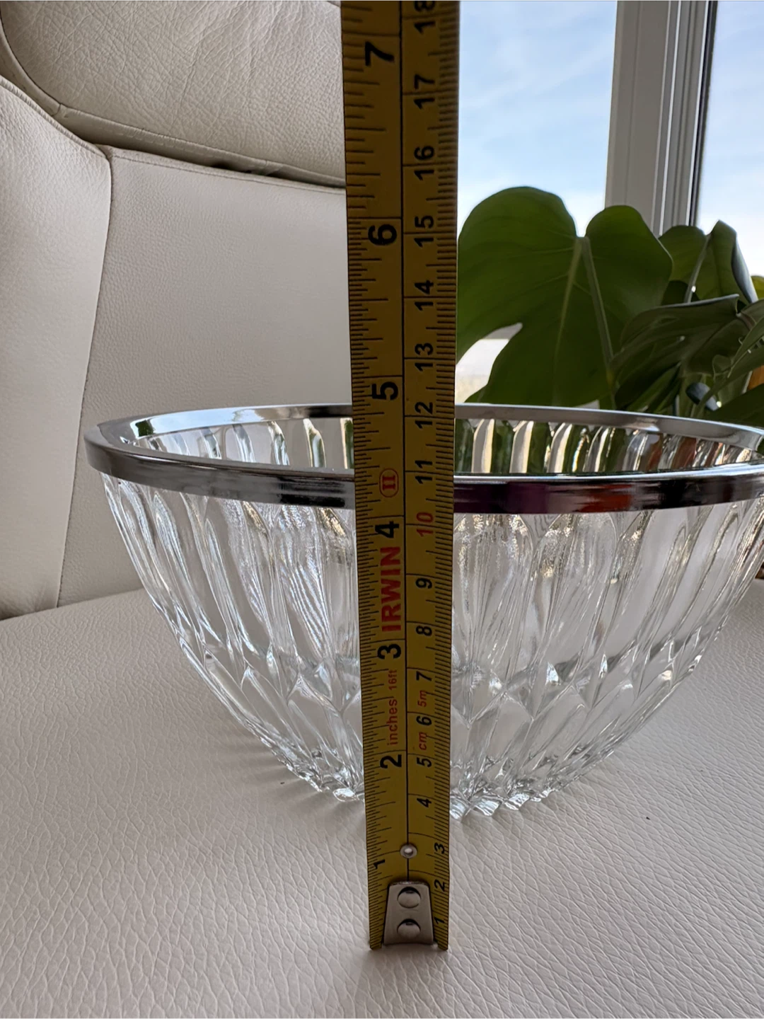 Crystal bowl with silver-plated rim - photo 5