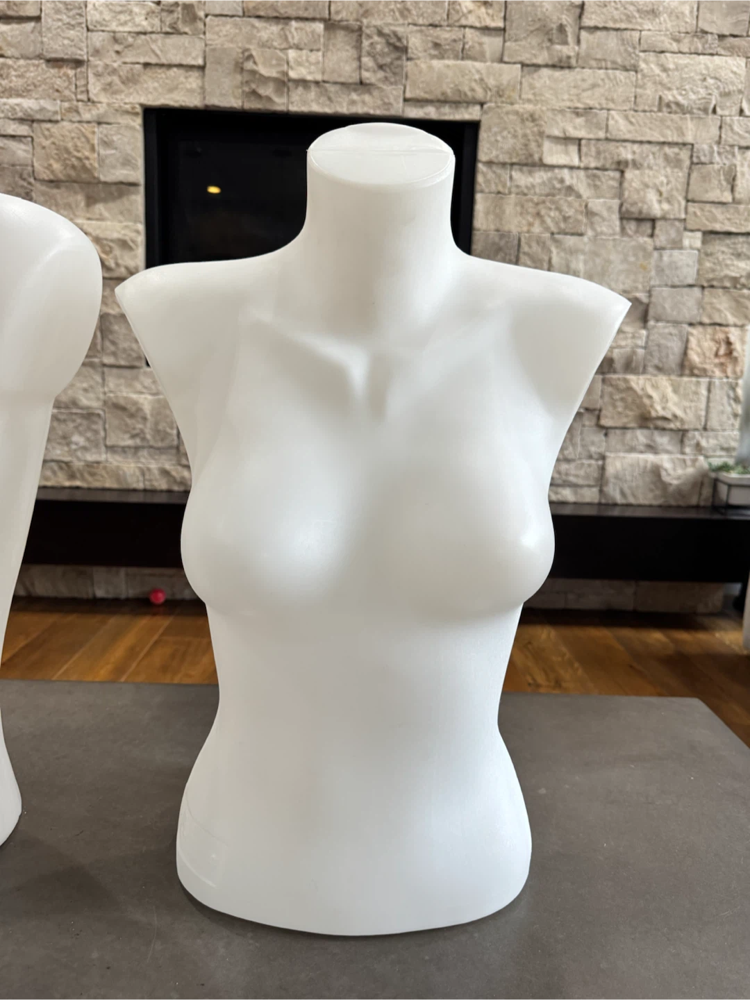 Set of Two White Plastic Torso Mannequins - photo 3
