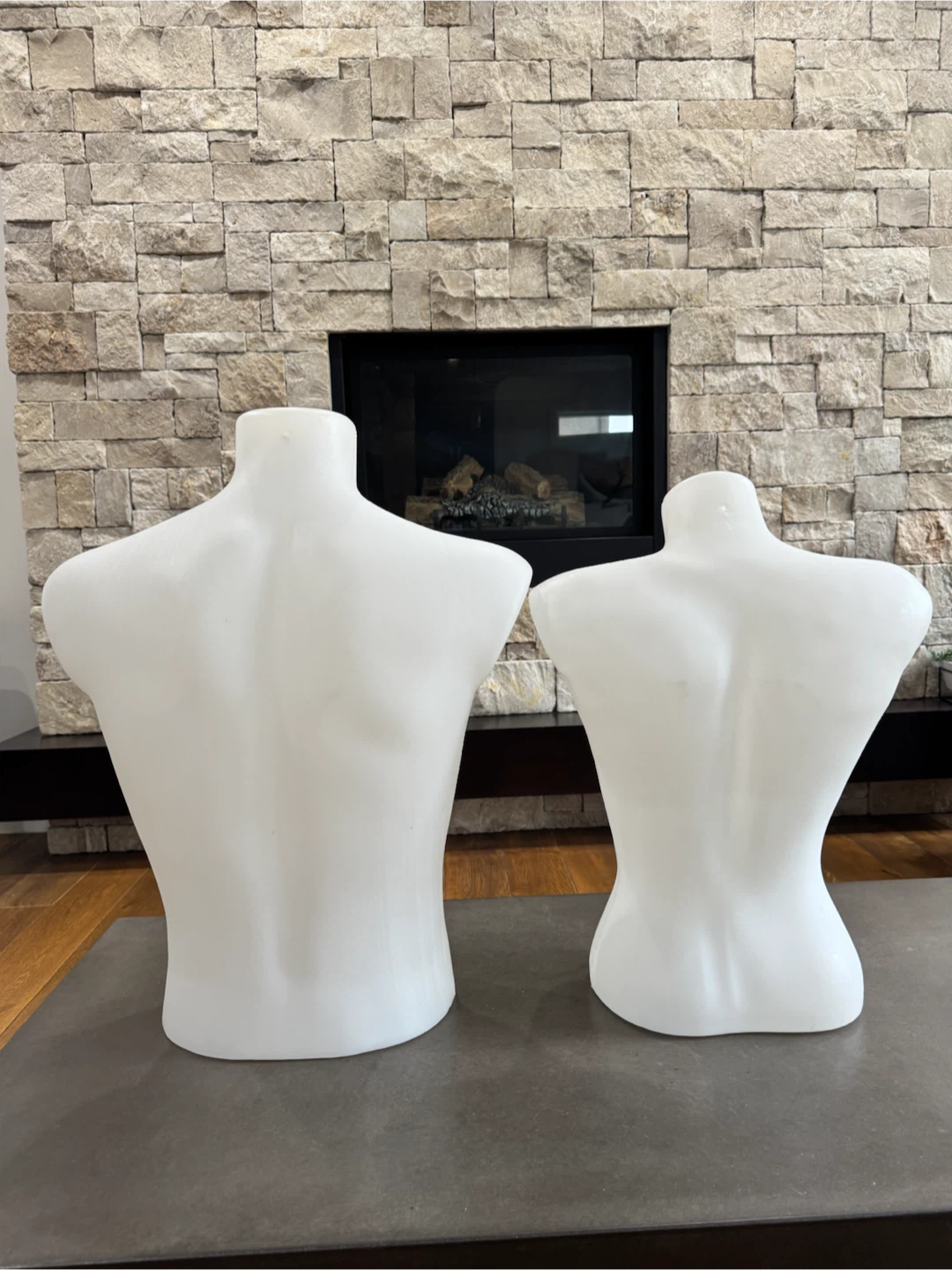 Set of Two White Plastic Torso Mannequins - photo 4