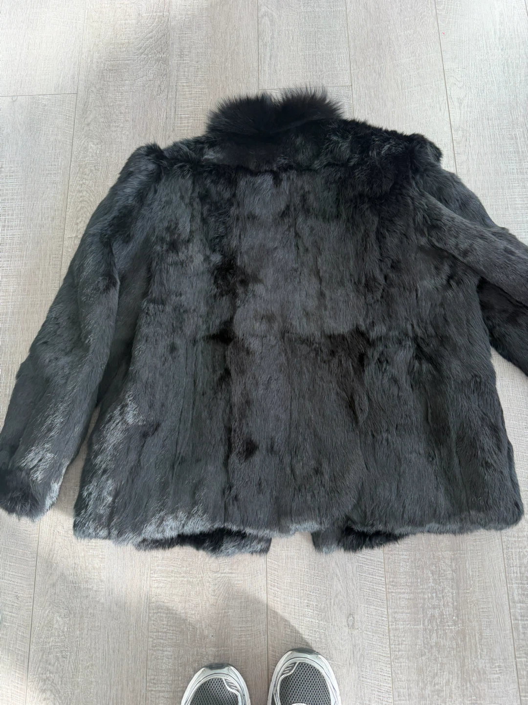 Black Rabbit Fur Jacket