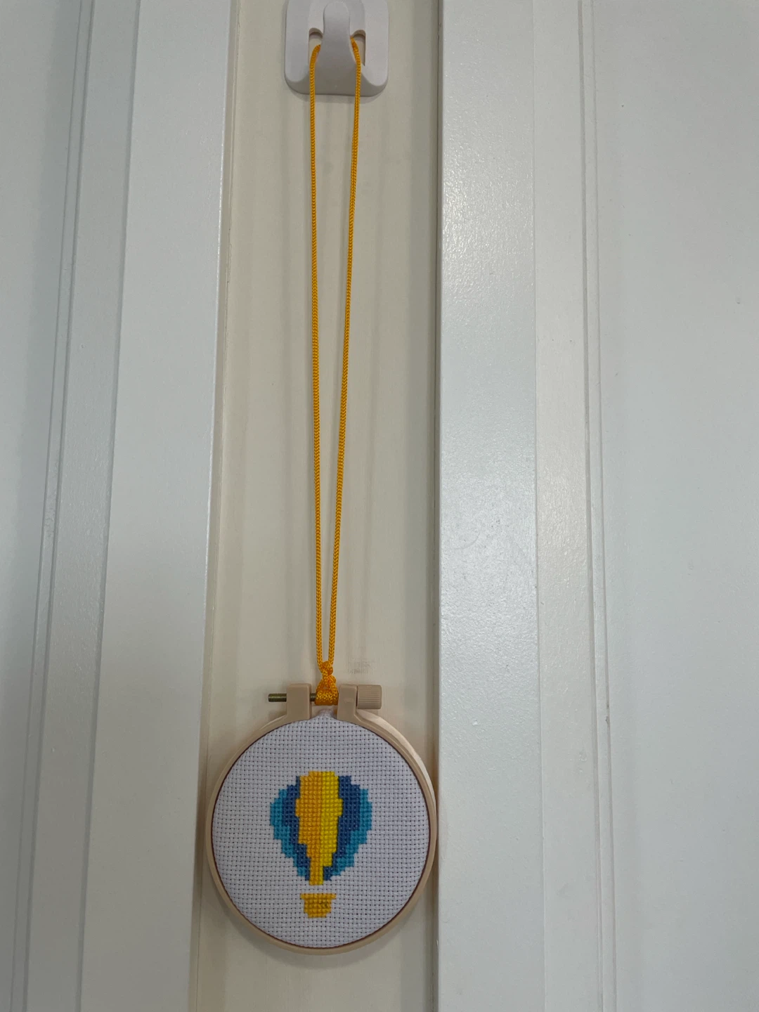 Handmade- Hot Air Balloon Cross Stitch Hoop
