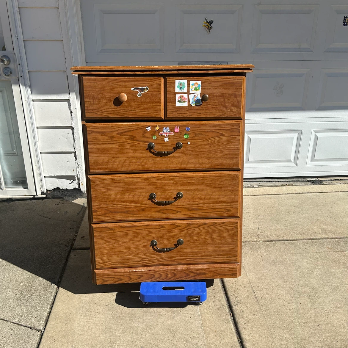 Oak wood 5 drawer dresser 38" Tall (NOT FREE!)