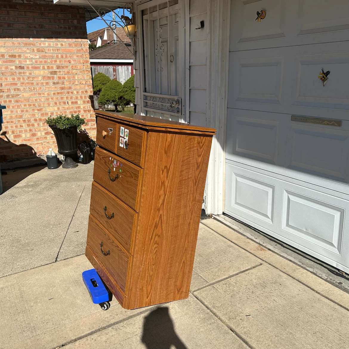 Oak wood 5 drawer dresser 38" Tall (NOT FREE!) - photo 3