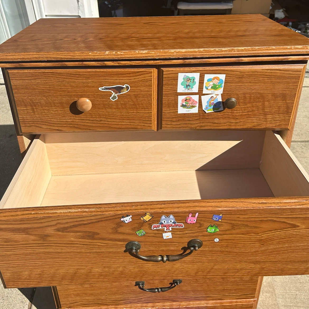 Oak wood 5 drawer dresser 38" Tall (NOT FREE!) - photo 5