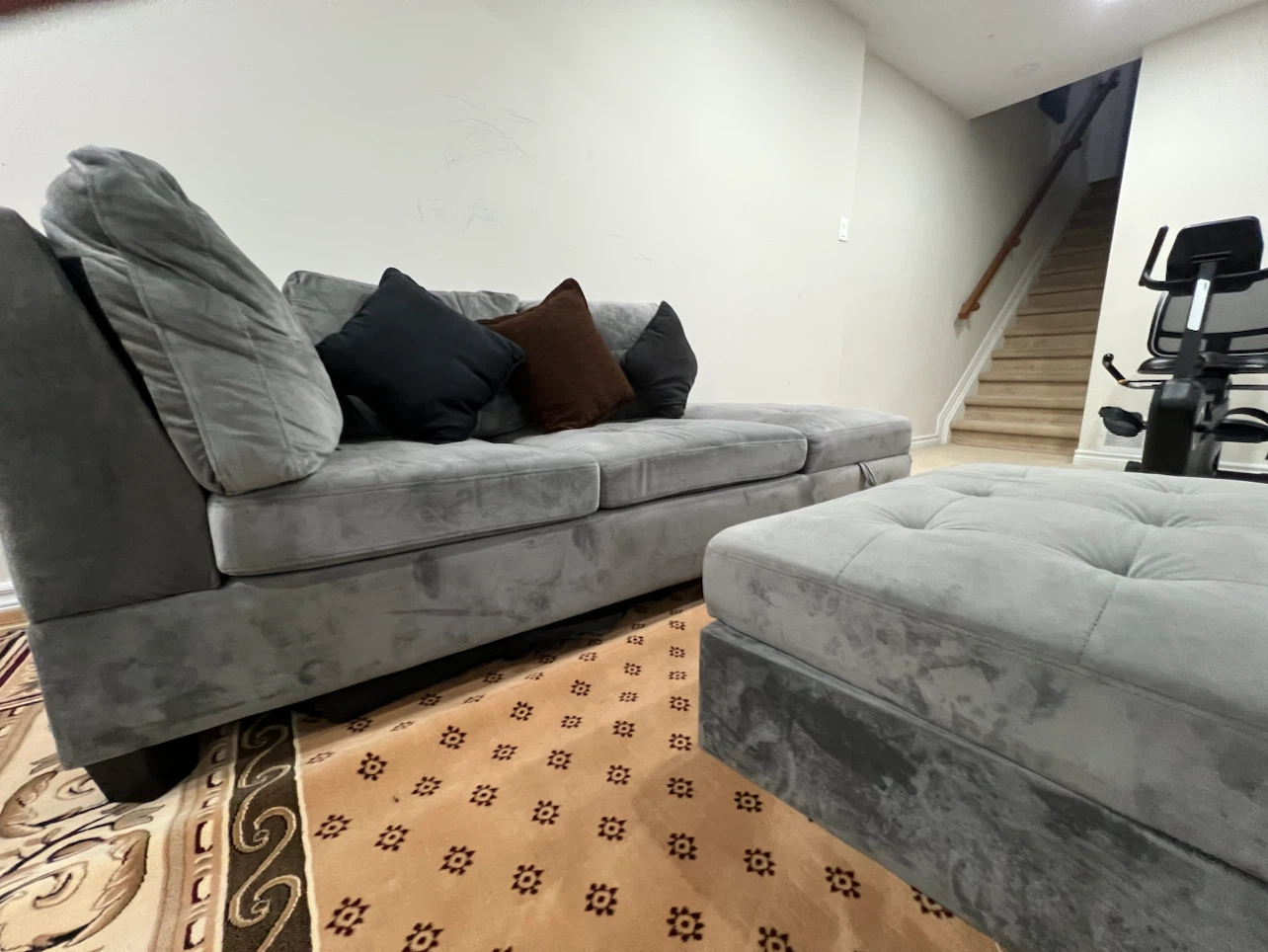 Grey Sectional Sofa with Ottoman - photo 3