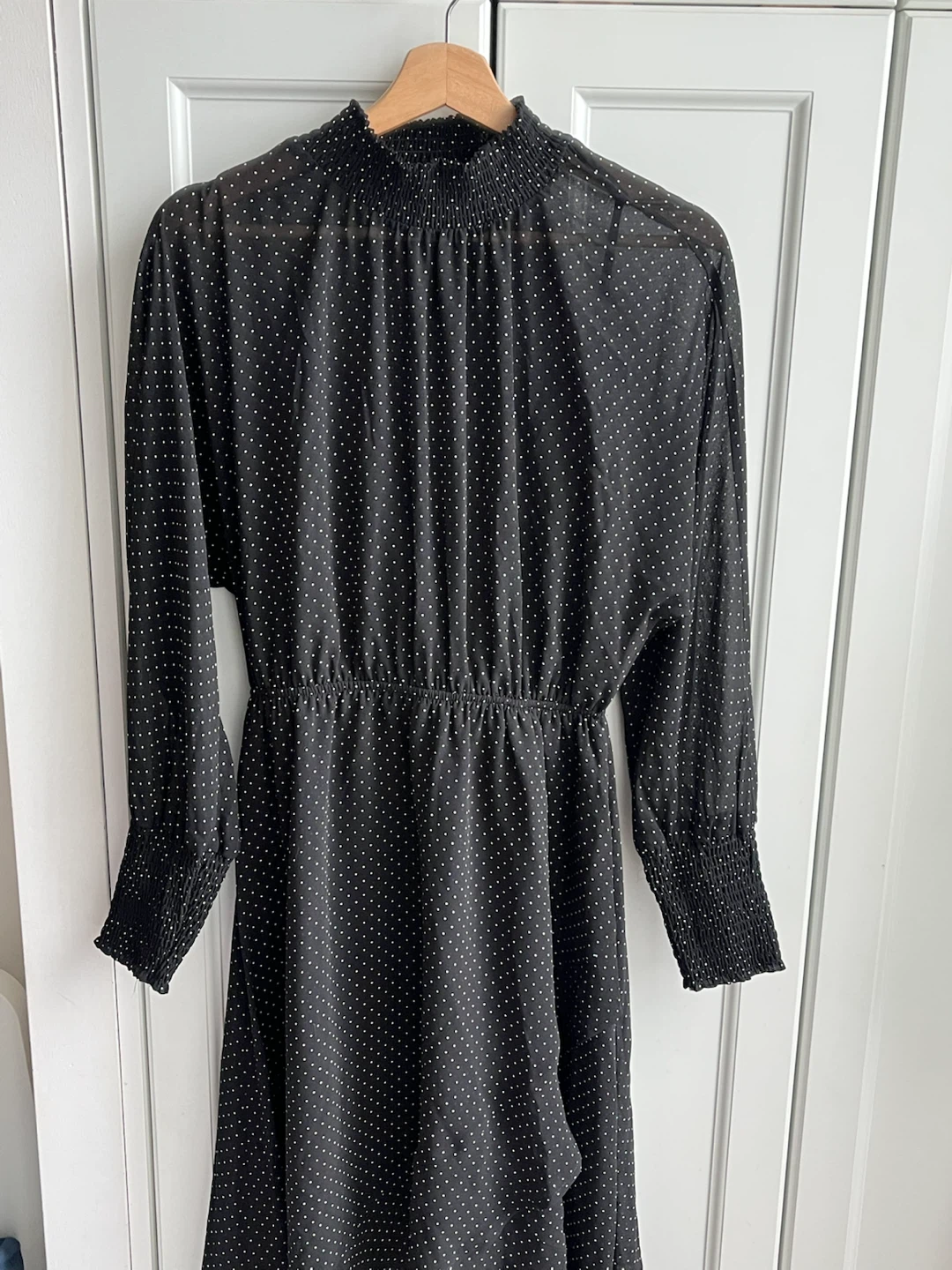 Dynamite Polka Dot Long Sleeve Dress