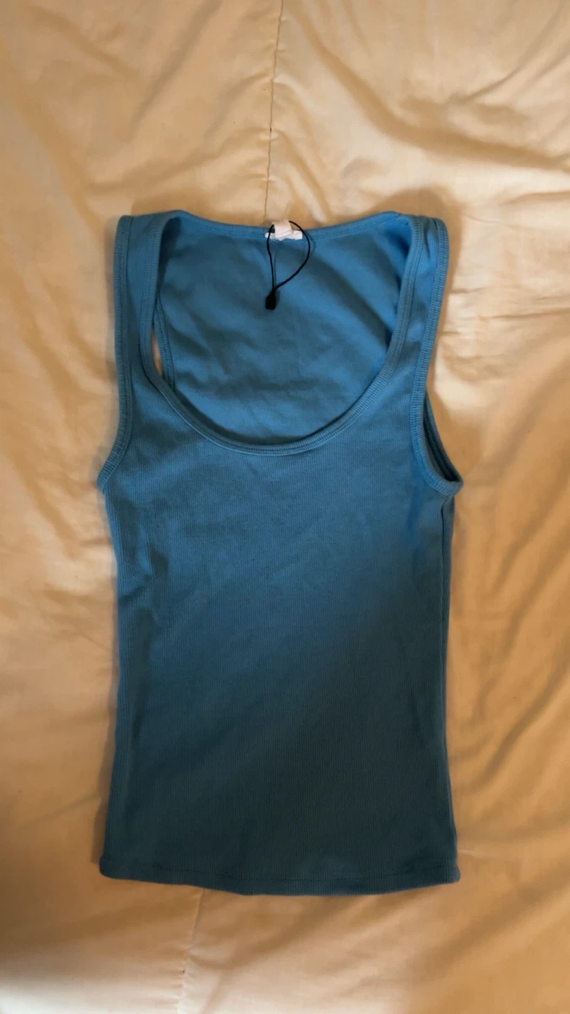 Blue garage tank top
