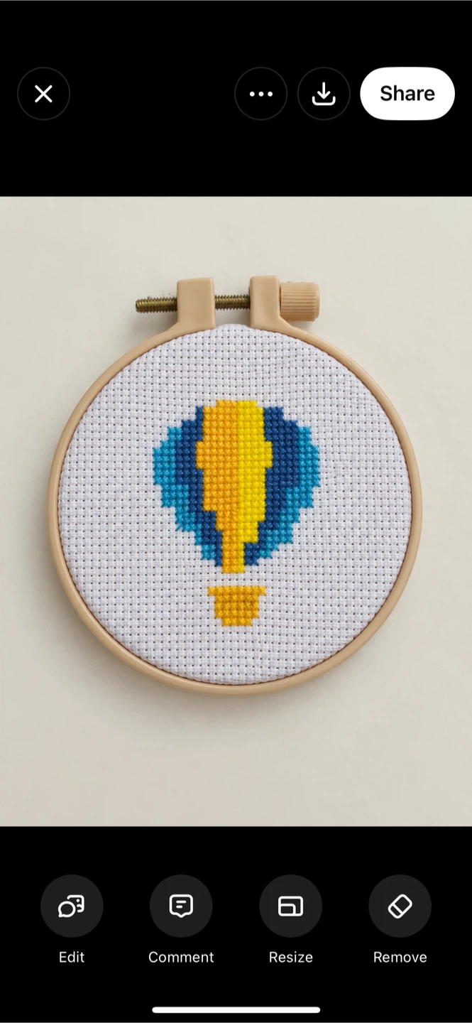 Handmade- Hot Air Balloon Cross Stitch Hoop - photo 2