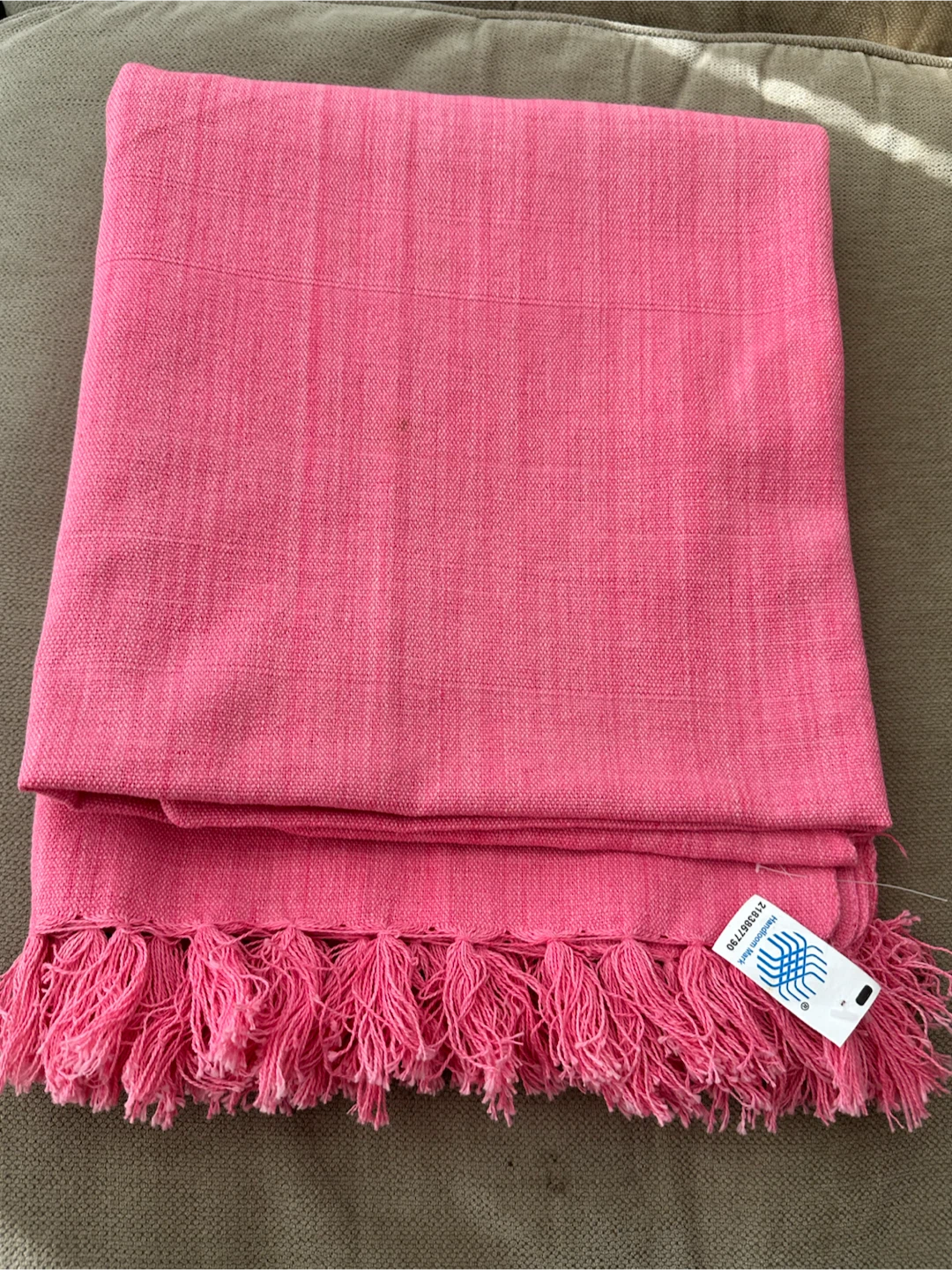 Pink Pure Cotton Handloom Woven Throw
