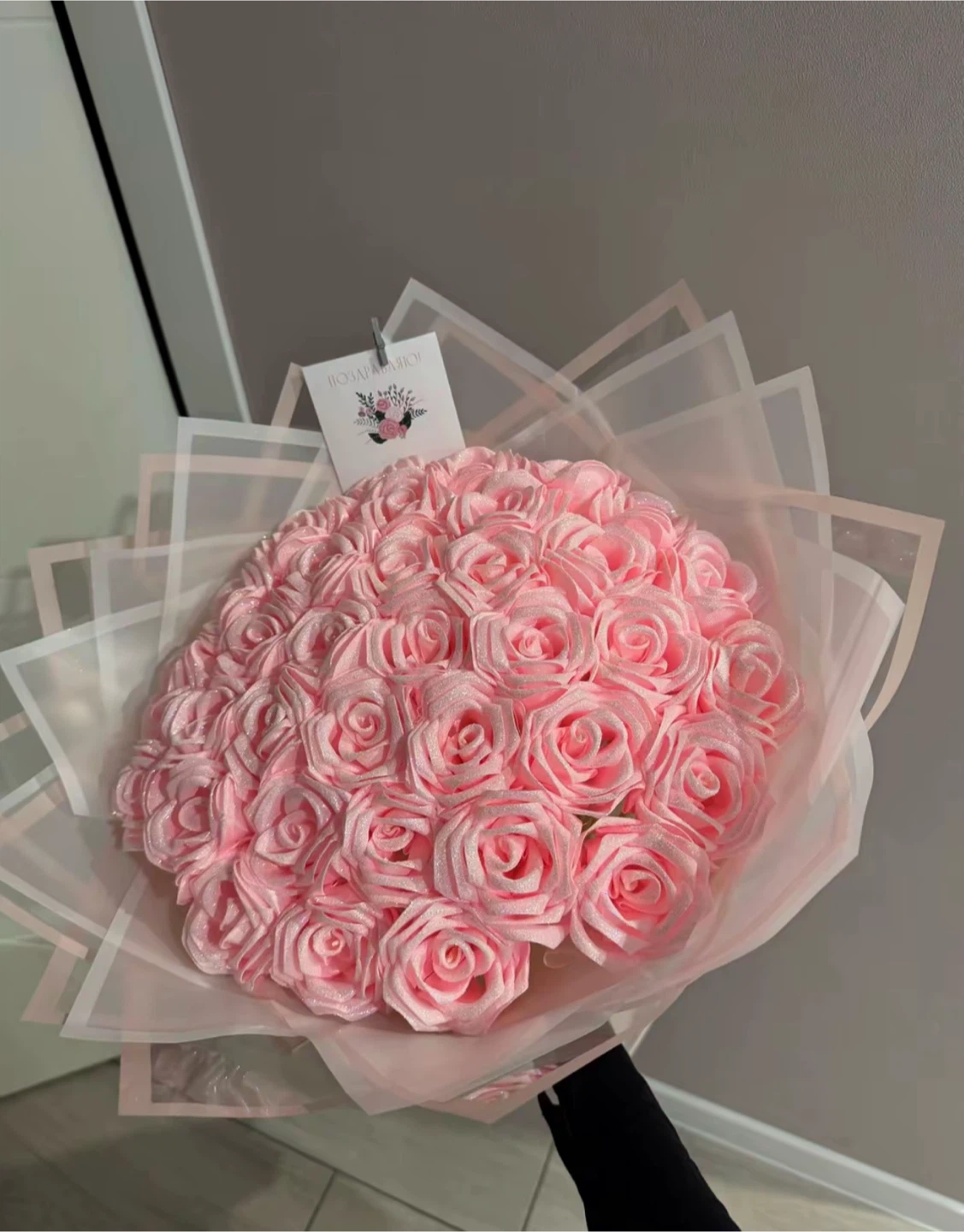 Artificial Pink Rose Bouquet