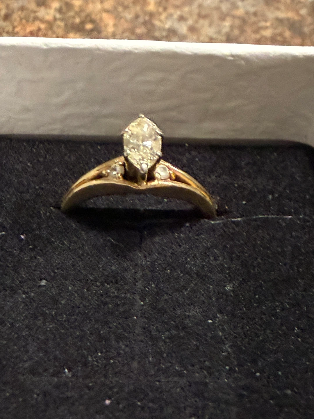 Gold Marquise Diamond Engagement Ring
