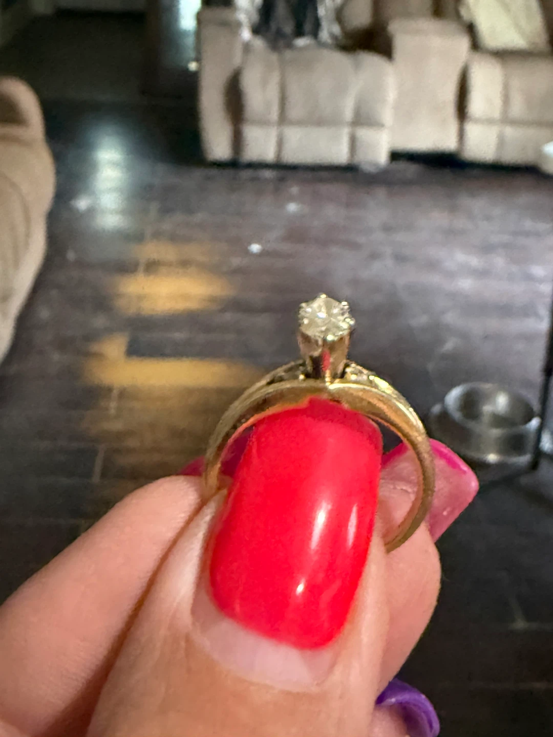 Gold Marquise Diamond Engagement Ring - photo 3