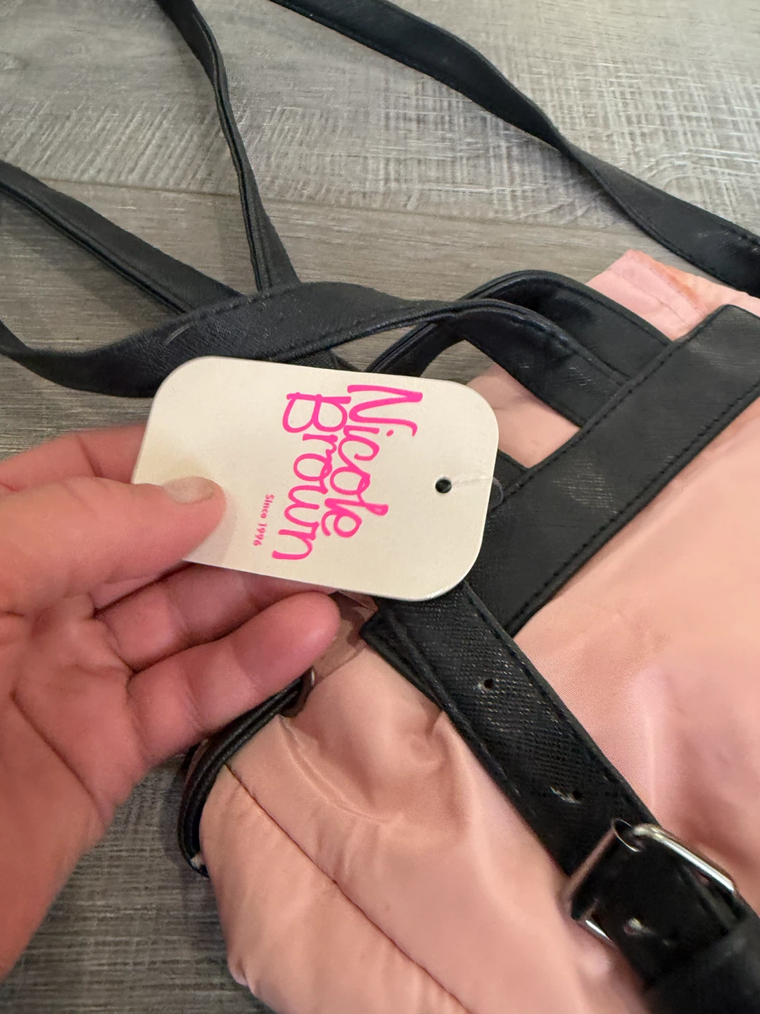 Nicole Brown Pink Mini Backpack
