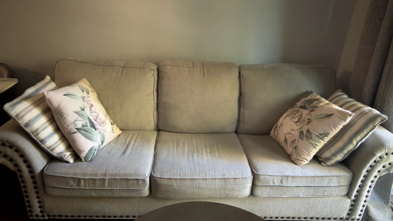 Grey Three-Seater Sofa