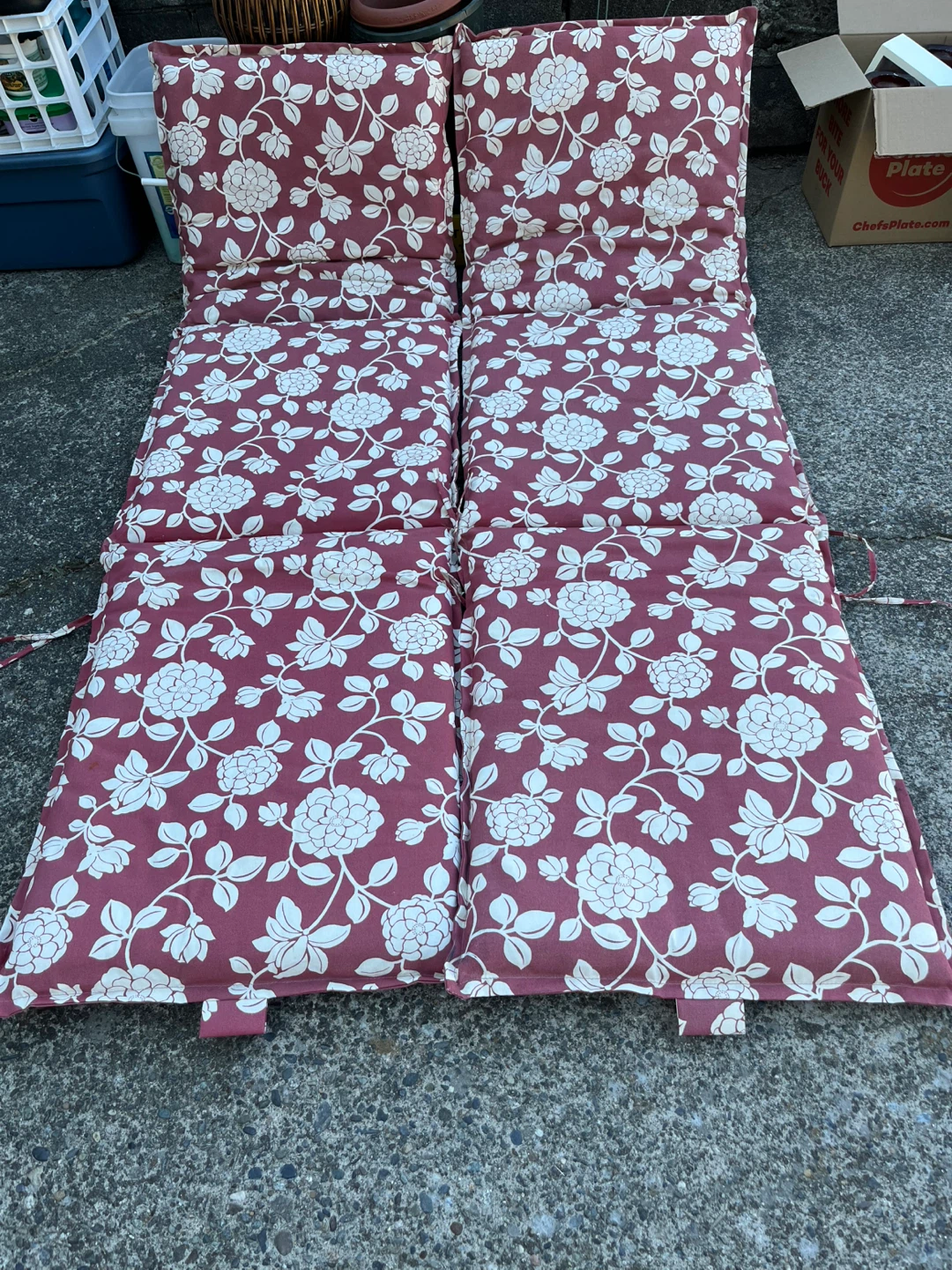 Floral Print Outdoor Lounger Chair Cushions