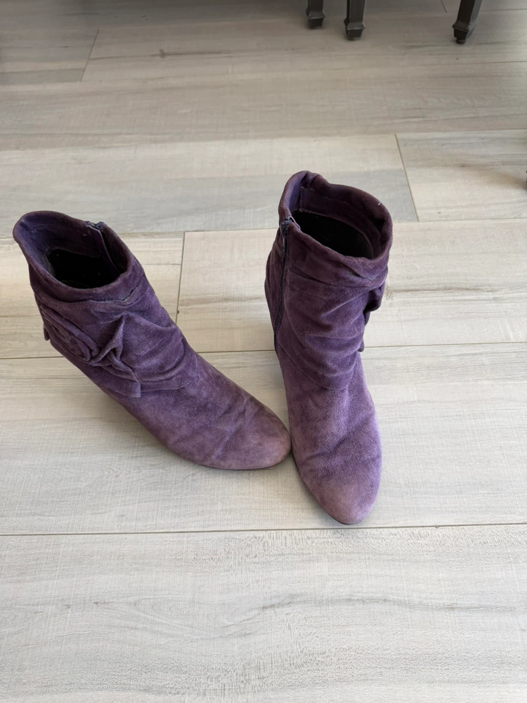 Purple Suede Rose Ankle Boots - photo 3
