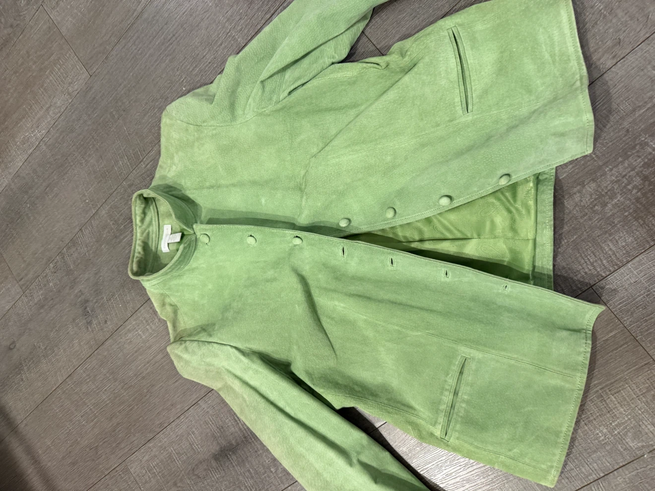 Charter Club Green Leather Jacket Size 16