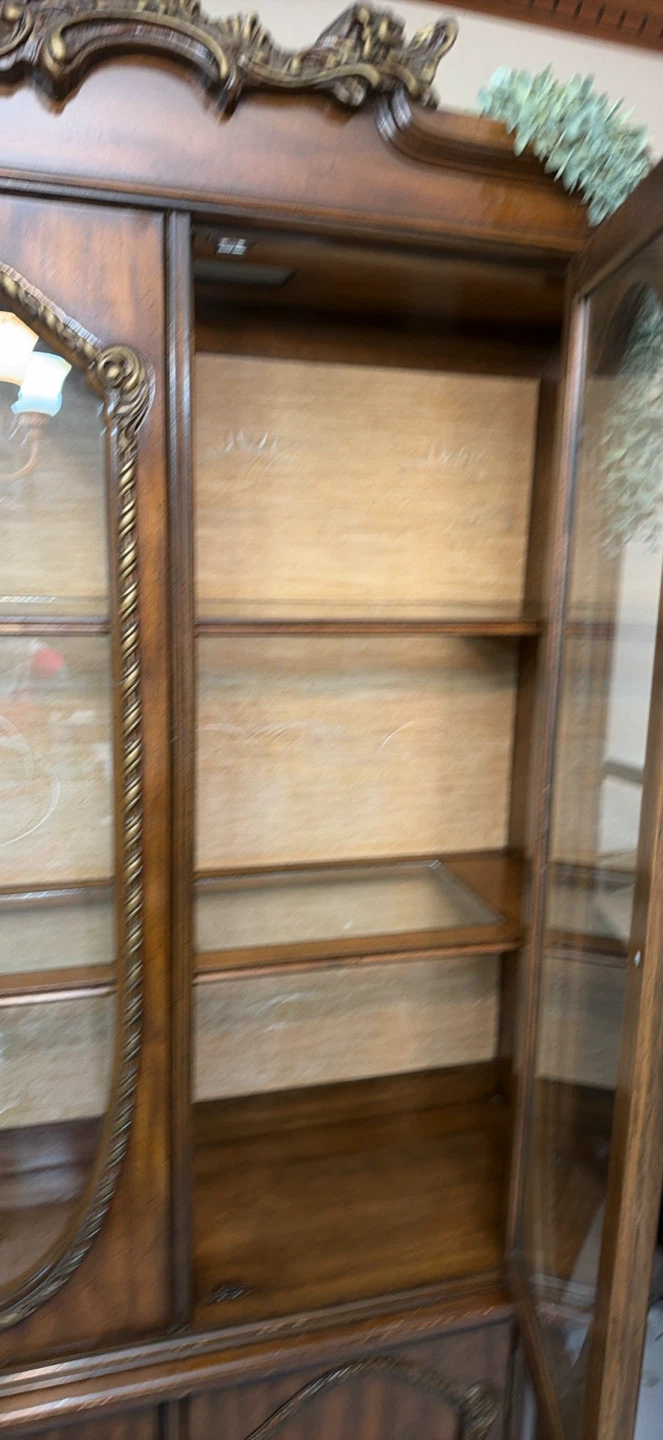 Traditional Three-Section Wooden China Cabinet - photo 2