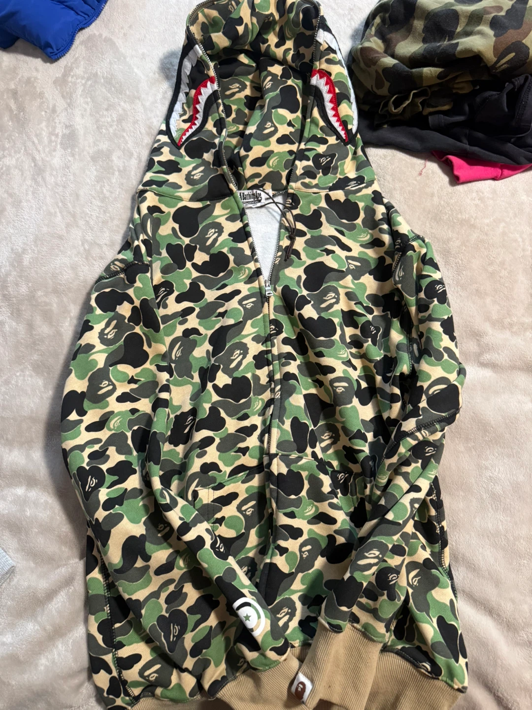 A Bathing Ape Camo Shark Hoodie