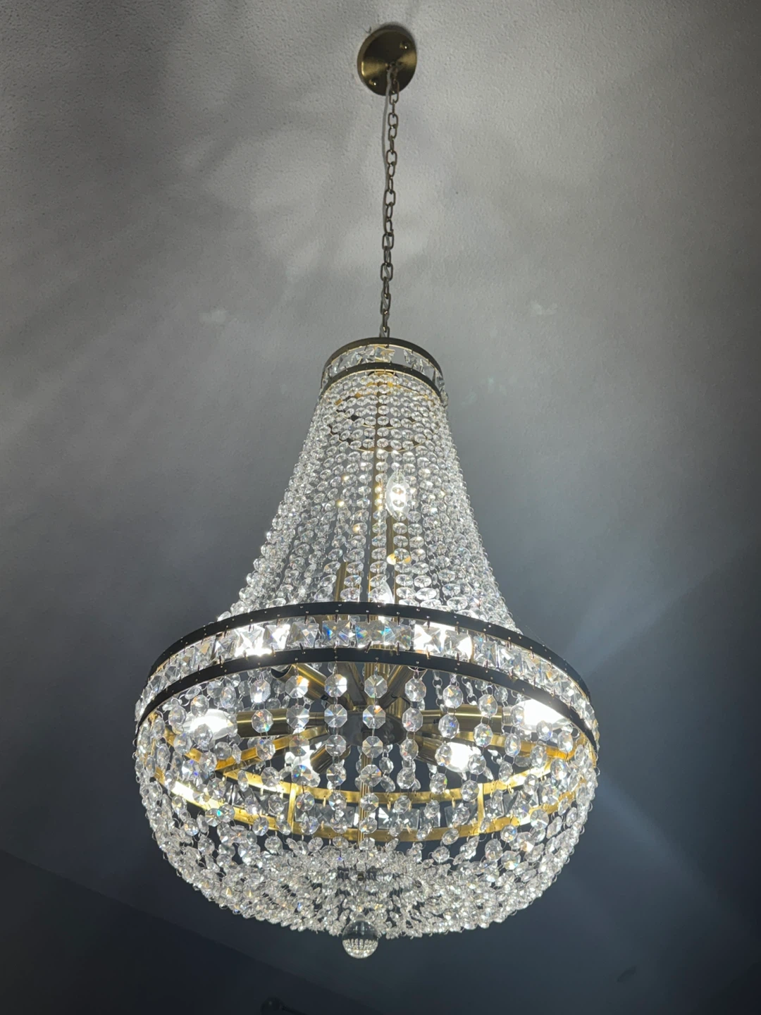 Brass Crystal Chandelier