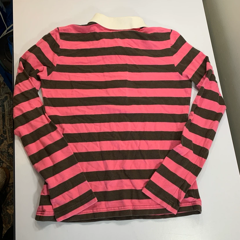 Vintage Y2K Tommy Hilfiger Pink Striped Polo Henley - photo 2