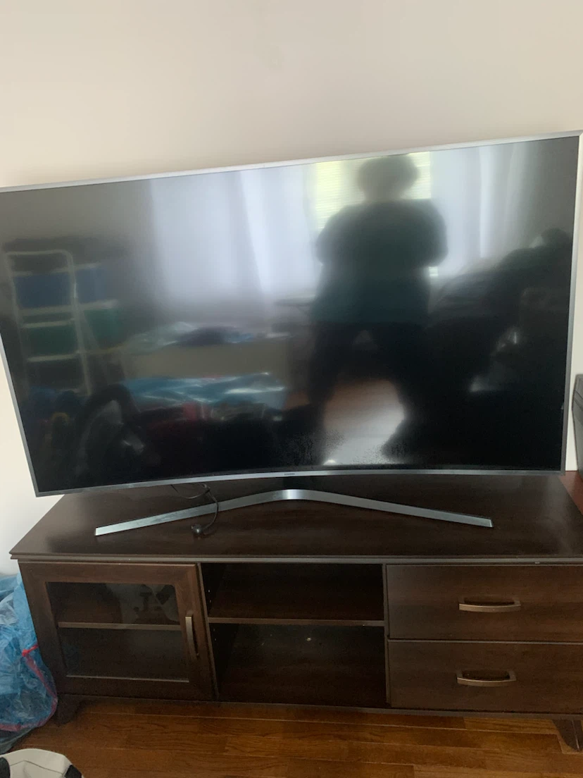 5 items good condition including tv, printer, storage bench