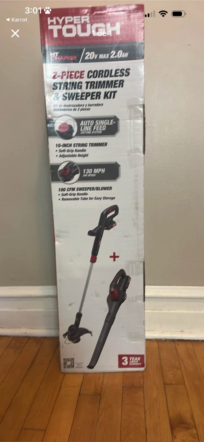Hyper Tough 2-Piece Cordless String Trimmer & Sweeper Kit