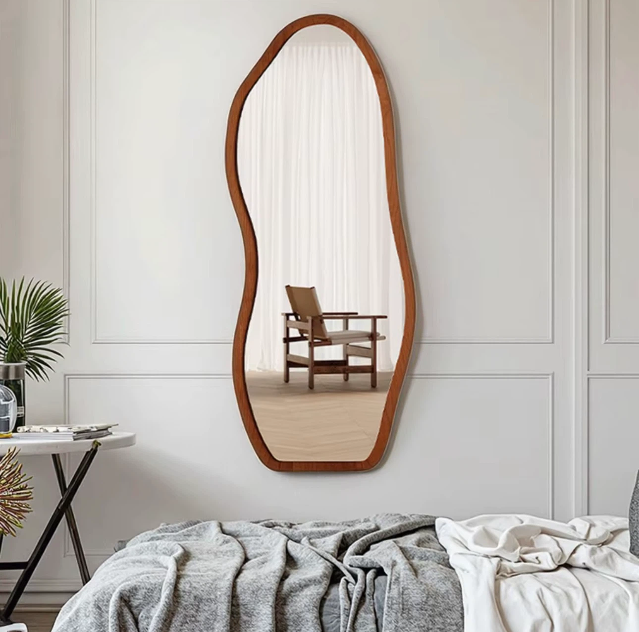 Irregular Wood Frame Floor Mirror - photo 2