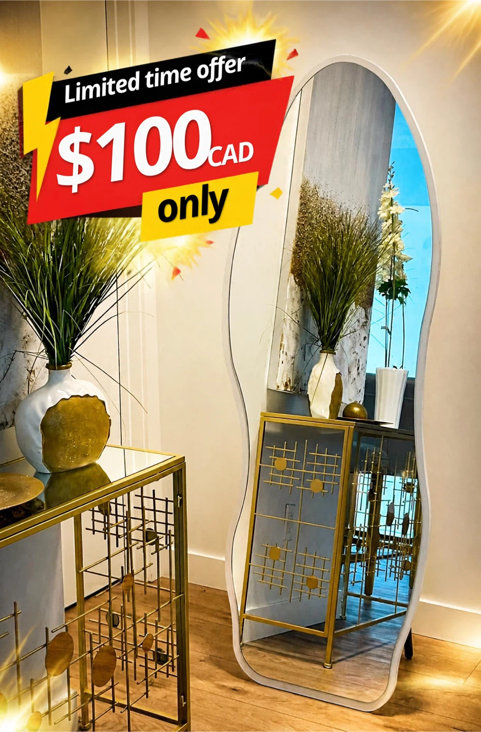 Modern Full Length Irregular Mirror
