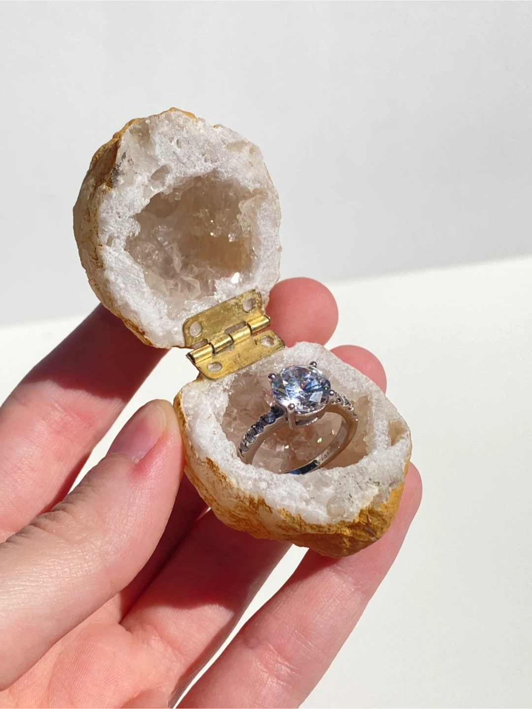 Quartz Geode Ring Box