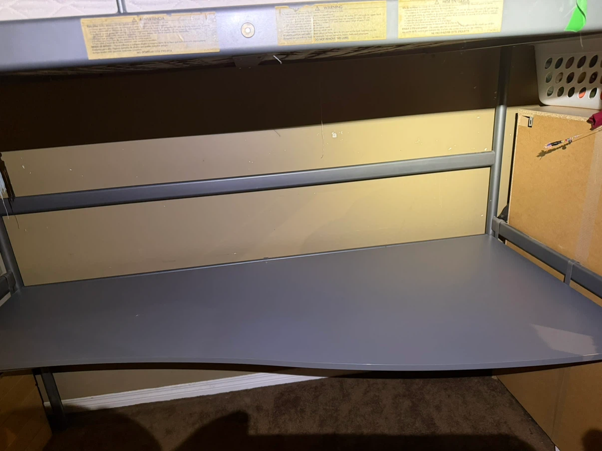 Metal Loft Bed with Built-in Desk - photo 2