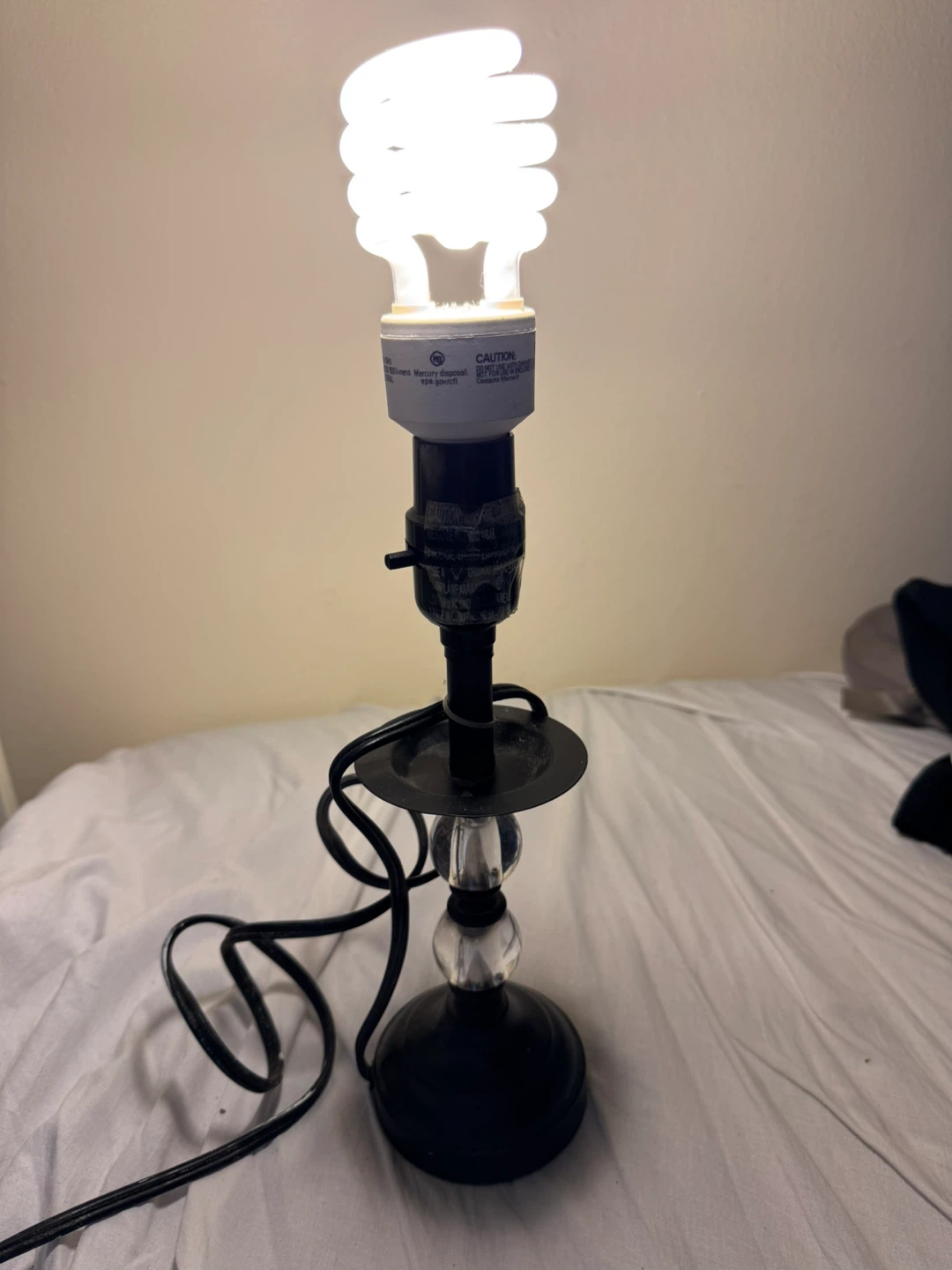 Black and Crystal Accent Table Lamp