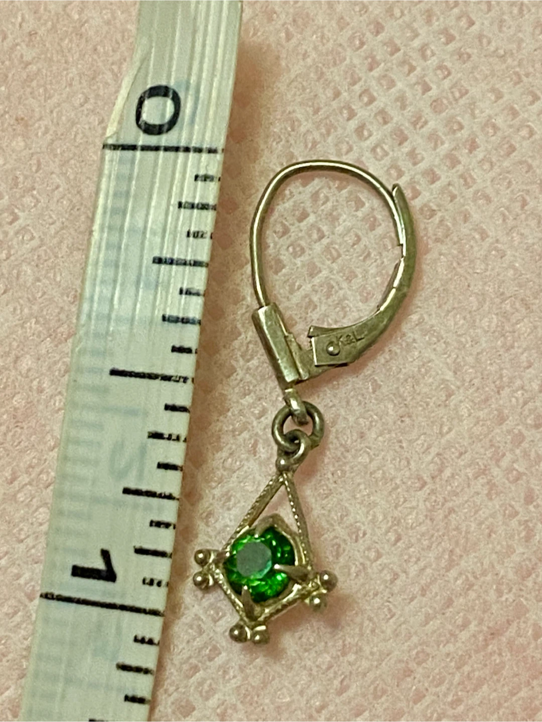 Sterling Silver Peridot Stone Drop Earrings - photo 5