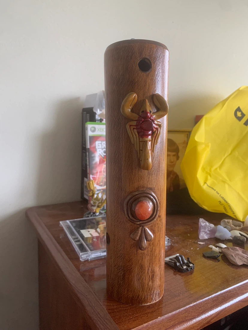 Wooden Scorpion Motif Pipe