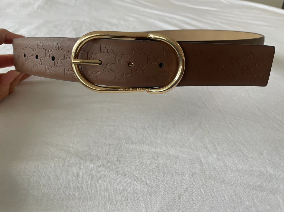 NEW Michael Kors Logo Embossed Brown Belt