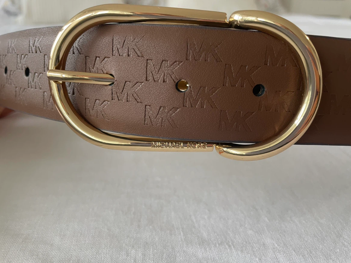 NEW Michael Kors Logo Embossed Brown Belt - photo 2