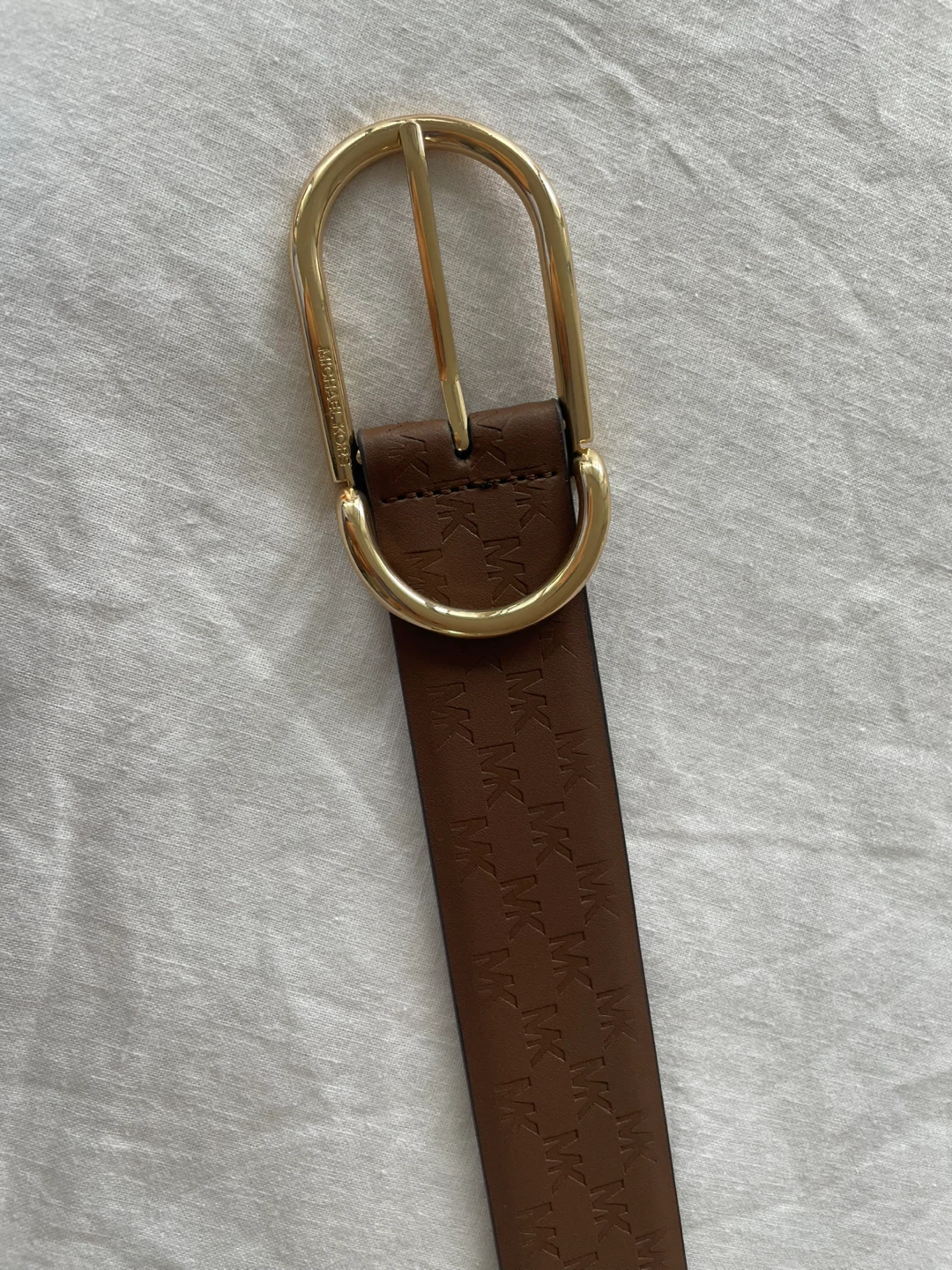 NEW Michael Kors Logo Embossed Brown Belt - photo 3
