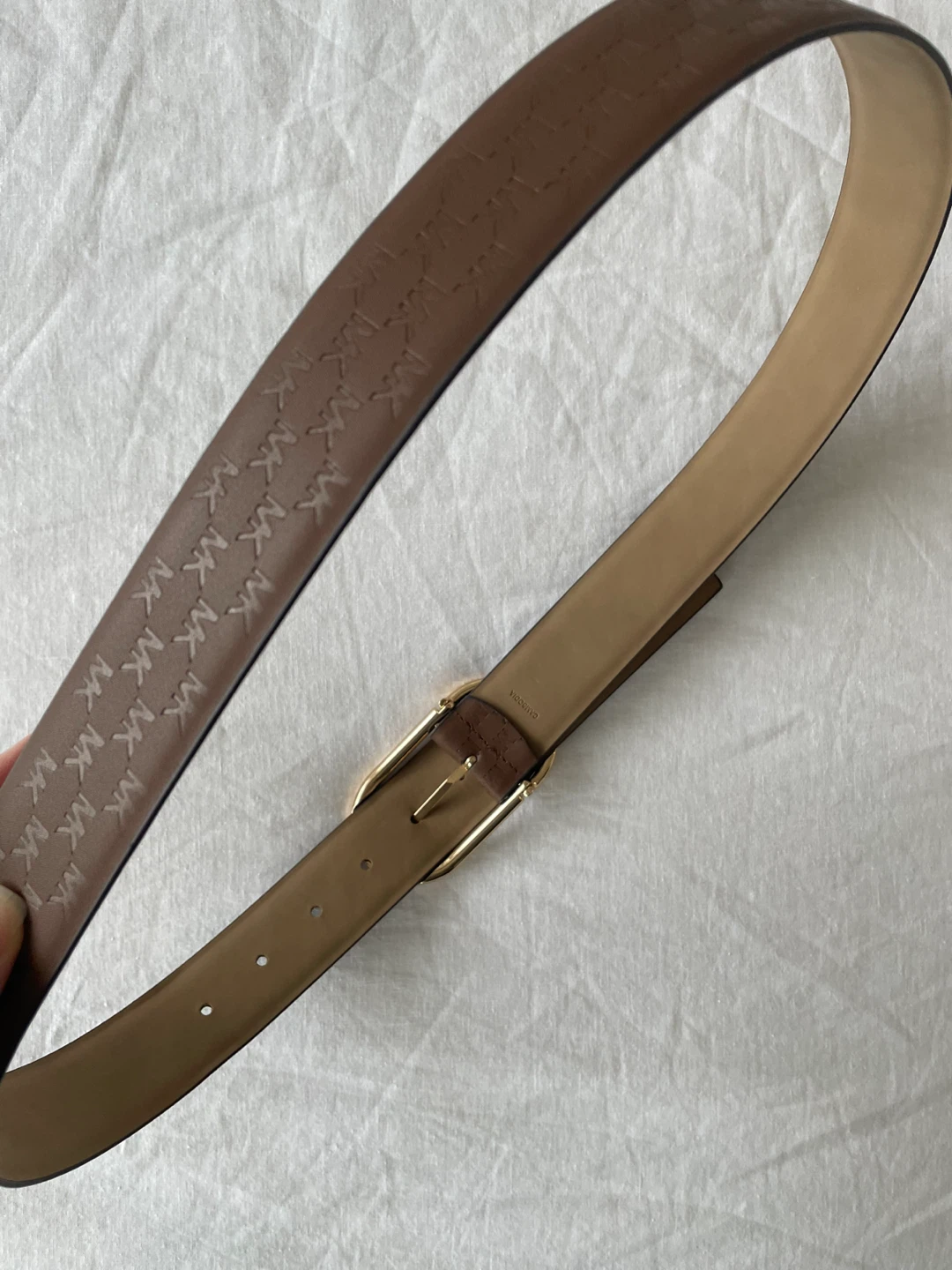 NEW Michael Kors Logo Embossed Brown Belt - photo 4