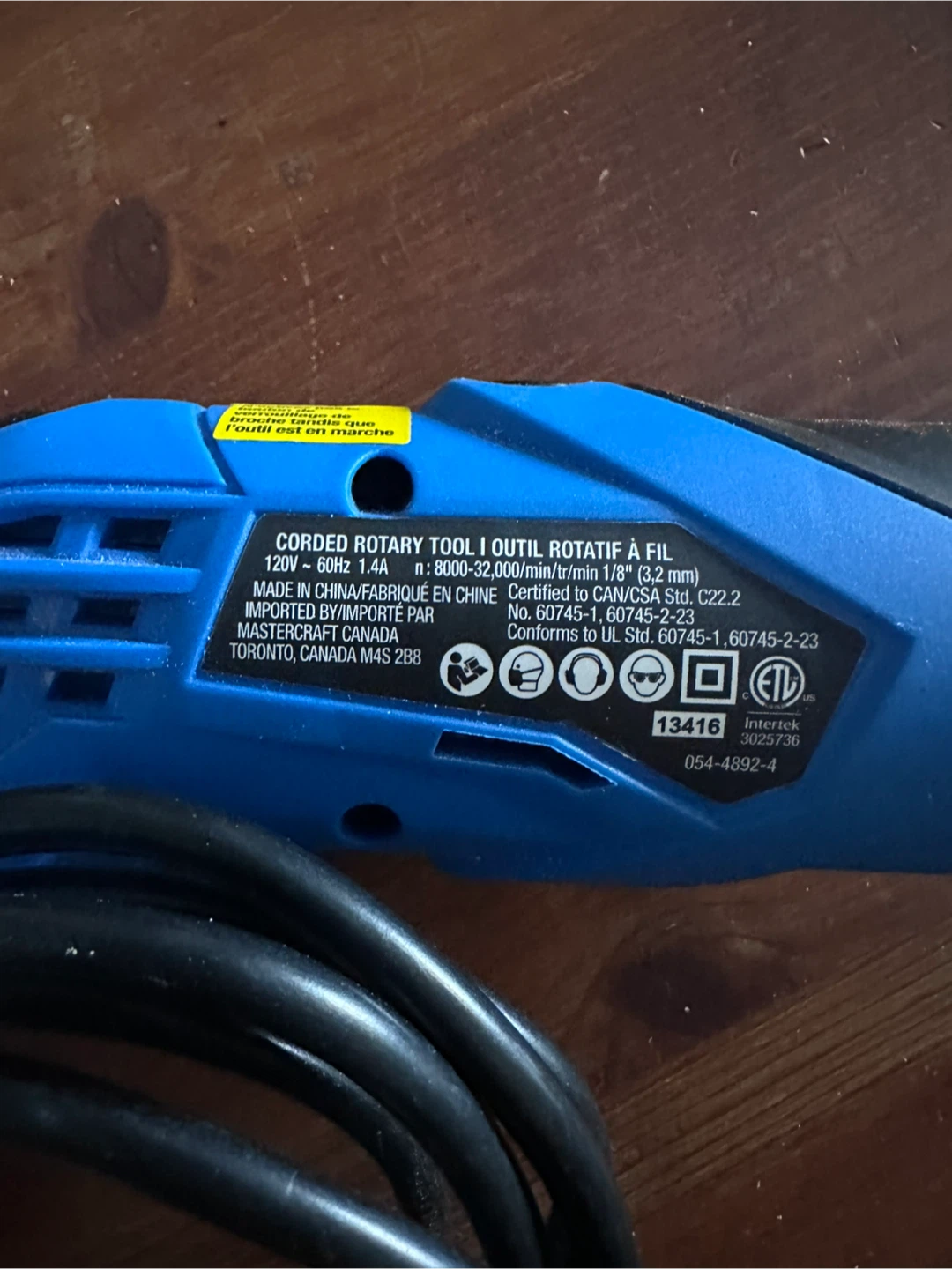 Mastercraft Corded Rotary Tool - photo 2