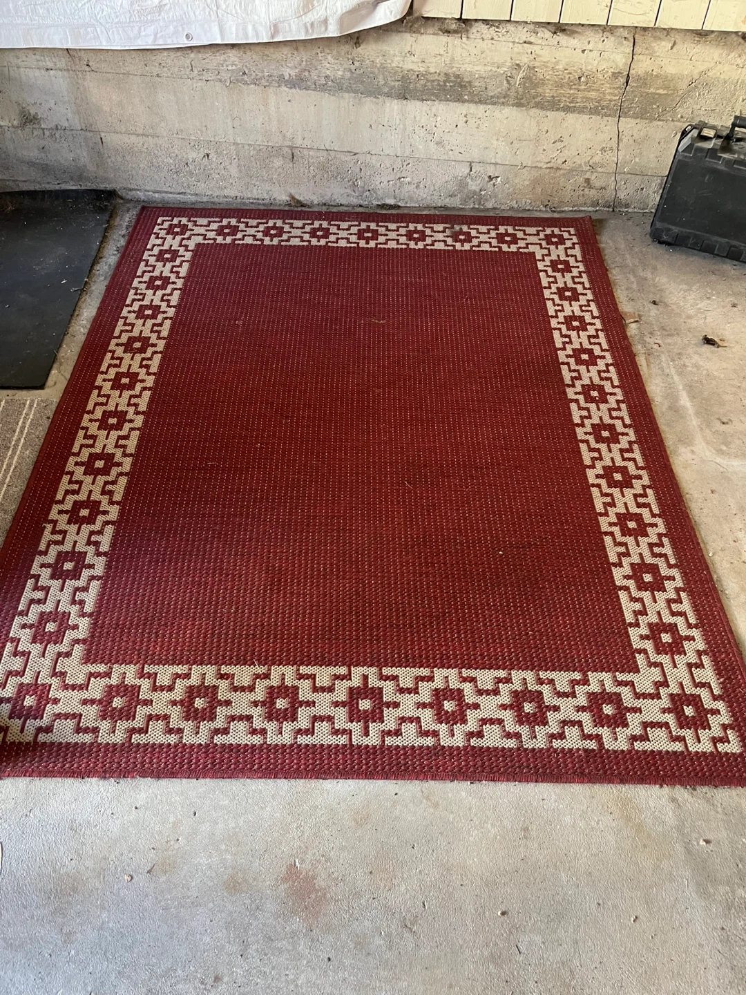 Brick Red/Beige Pattern Outdoor Area Rug - photo 2